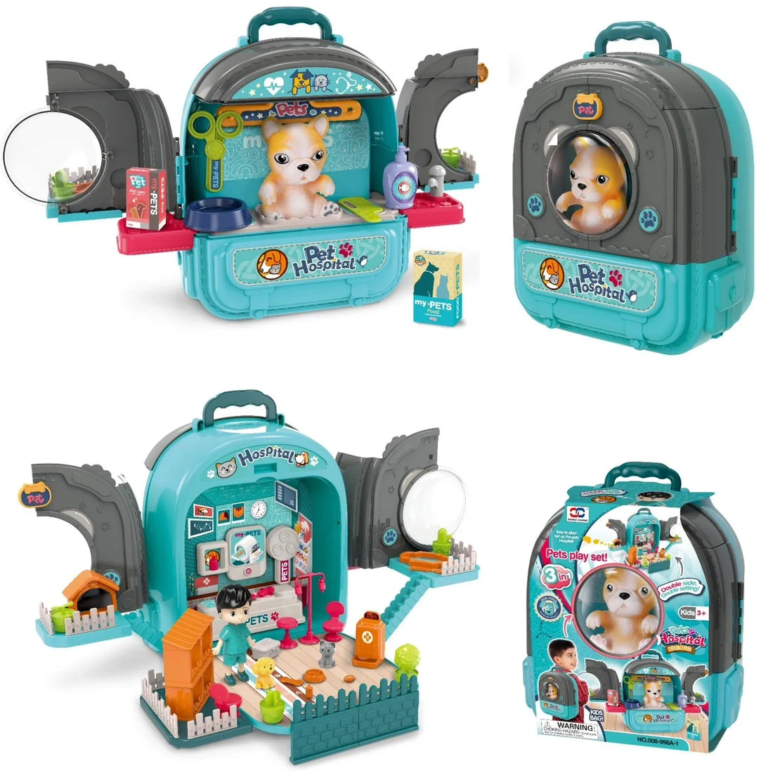 Blue Pet Hospital Backpack With Accessories
