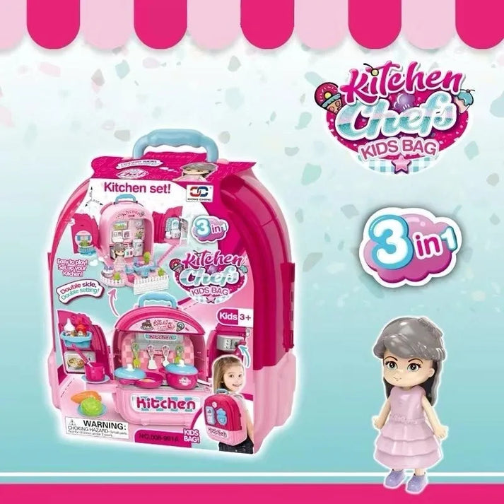 Kitchen Chef 3 in 1 Backpack Pink