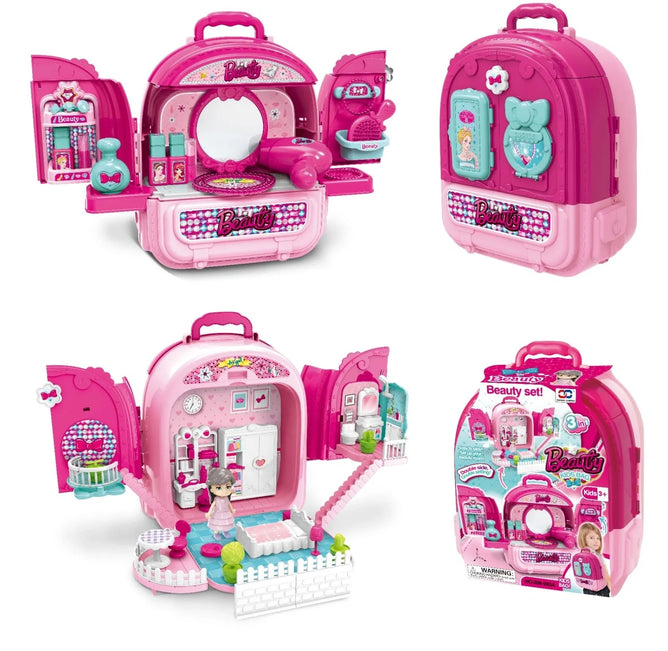 Pink Beauty Kids 3 In 1 Backpack
